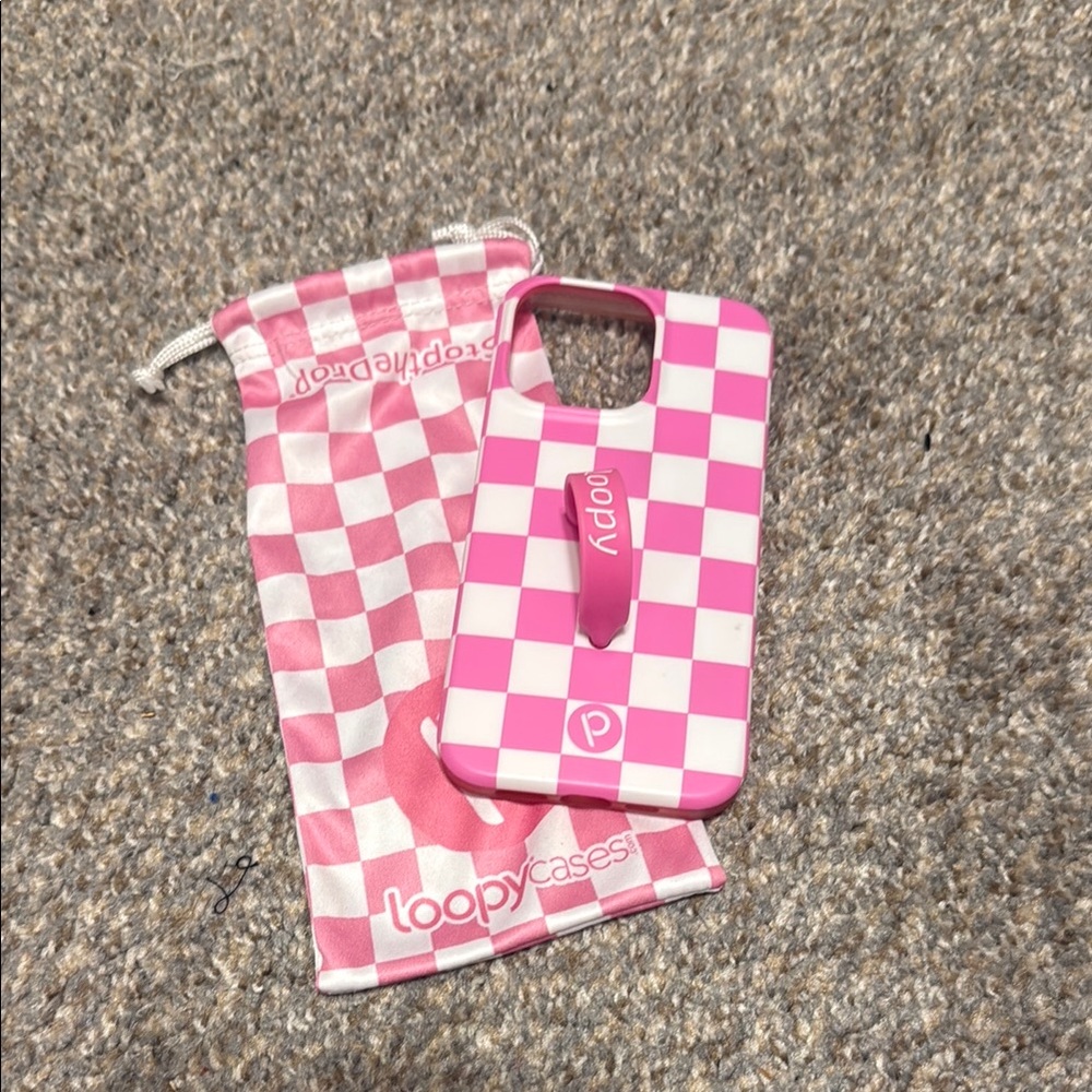 Loopy Cases Pink Checkered Phone Case